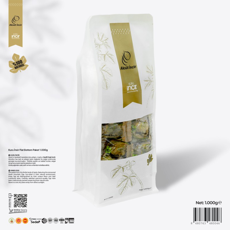 1000g Kuru İncir Flat Bottom Paket