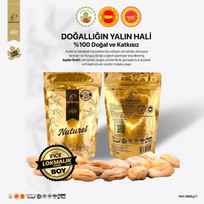 Orta Boy 900g Gold Doypack Kuru İncir – Aydın İnciri (AB Coğrafi İşaretli)