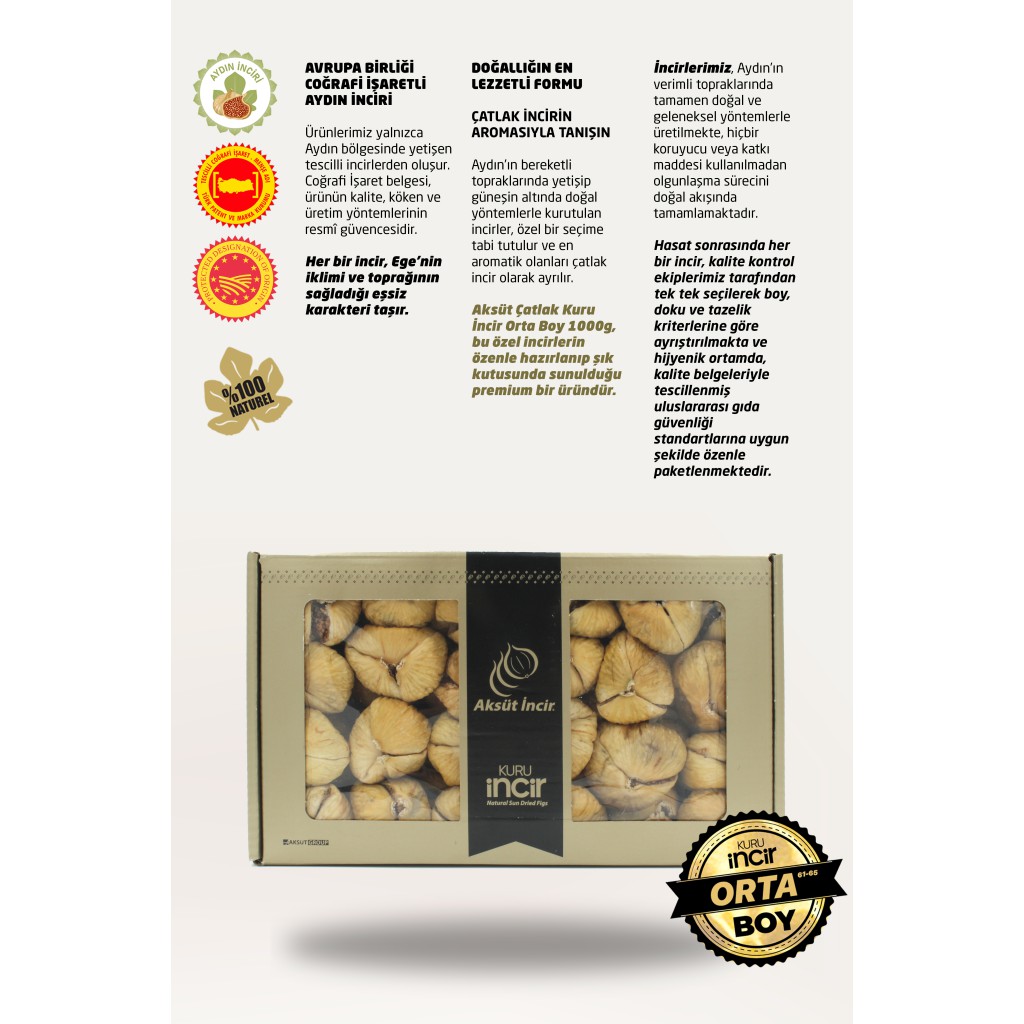 Çatlak Kuru İncir 1000g Aydın İnciri