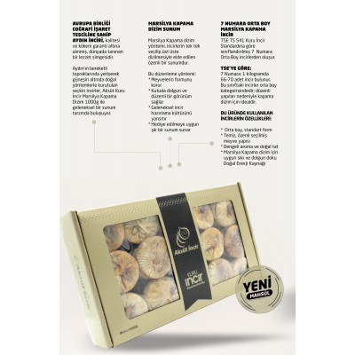 Kuru İncir Marsilya Kapama Dizim 1000g Aydın İnciri