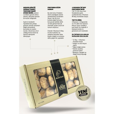 Kuru İncir Protoben Dizim 1000g Aydın İnciri