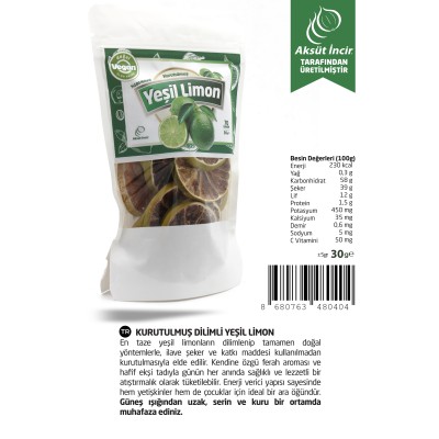 Kurutulmuş Yeşil Limon