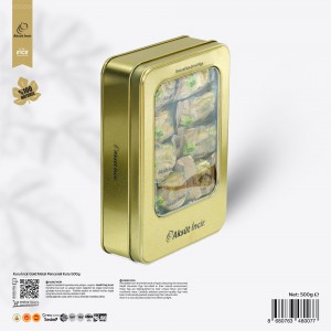 500g Kuru İncir Gold Metal Pencereli Kutu